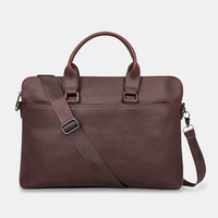 Hommes Vintage Faux Cuir Multi-Carry Grande Capacité Solide Couleur Porte-documents Sacs À Main Daffaires Sac À Ban