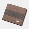 Hommes Vintage Faux Cuir Multi-Slots Card Case Bifold Color Matching Short Wallet Purse