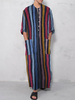 Hommes Vintage Kaftan lâche Tops Hommes Robe longue Loungewear T-shirts décontractés