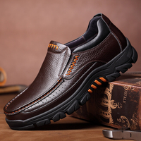 Hommes Véritable Cuir de Vache Imperméable Confortable Antidérapant Soft Slip On Casual Oxfords