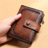 Hommes Véritable Cuir RFID Multifonction Antivol Porte-cartes pliable de grande capacité