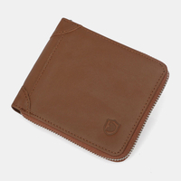Hommes Véritable En Cuir RFID Blocage Anti-vol Zipper Rétro Porte-Cartes En Peau De Vachette