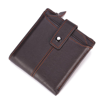 Hommes Véritable Portefeuilles Courts en Cuir Porte-Cartes Vintage Zipper Carte de Crédit Portefeuille avec 12 emplaceme