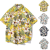 Hommes de plein air chemise hawa enne à manches courtes imprimé floral chic revers camisas ample Hombre Streetwear plage