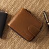 Hommes en cuir véritable clés pièce sac 16 fentes pour cartes porte-photo fente arrière portefeuille de cire dhuile