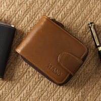 Hommes en cuir véritable clés pièce sac 16 fentes pour cartes porte-photo fente arrière portefeuille de cire dhuile