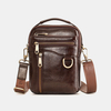 Hommes en cuir véritable multifonction multi-transport 4 fentes pour cartes sac à bandoulière sac de taille
