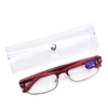 HommesFemmesRoundHalf-FrameReadersLunettes de lecture avec étui