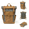 Hommes Femmes Voyage Vintage Sac À Dos Toile Imperméable À Leau En Plein Air Grande Capacité Sac À Dos Camping Unis