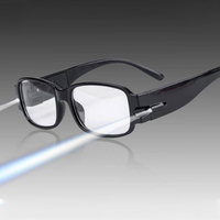 Hommes LED Éclairage Nuit Presbytie Lunettes En Plastique Résine Plein Rectangle Cadre Multifonctionnel Presbytie Lunett