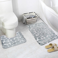 Honana 2 Pcs 3D Pierre Mémoire Mousse Tapis De Bain Ensemble Anti-dérapant Tapis de Sol Absorbant Salle De Bains Tapis D