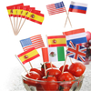 Honana 50 pcs / lote drapeau fruits cure-dents papier drapeau aliments pics gâteaux cure-dents World-Cup fruits bâtonnet