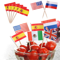 Honana 50 pcs / lote drapeau fruits cure-dents papier drapeau aliments pics gâteaux cure-dents World-Cup fruits bâtonnet