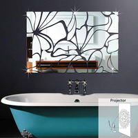 Honana Acrylique Miroir DIY Stickers Muraux Décoratifs 3D Mural Salle De Bains Miroir Autocollant Décoration