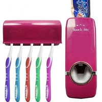 Honana BX-421 Distributeur automatique de dentifrice monté au mur avec cinq porte-brosse à dents ensemble de salle de ba