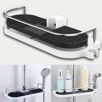 Honana BX-646 Poteau de salle de bain étagère Rangement de douche Caddy Rack Organizer Tray Holder
