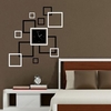 Honana DX-X4 Miroir acrylique créatif 3D Autocollant mural Autocollants en quartz Montre carrée Grand décor de maison