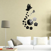 Honana DX-X7 Creative Butterfly 3D Acrylique Miroir Autocollant mural Quartz Horloges Montre Grand Décoration