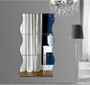 Honana DX-Y1 6Pcs Cute Silver DIY Waves Miroir Stickers muraux Home Wall Bedroom Office Decor