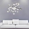 Honana DX-Y2 16Pcs Cute Silver DIY Coeur Miroir Stickers muraux Home Wall Bedroom Office Decor
