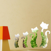 Honana DX-Y3 4Pcs Cute Silver DIY Sexy Cat Miroir Stickers muraux Home Wall Bedroom Office Decor