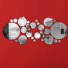 Honana DX-Y4 28pcsMignon Argent DIY Miroir en Circles Autocollants Murales MaisonMure Chambre Bureau Décor