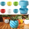 Honana HG-GP2 coloré mignon plante fleur pot mini plastique ronde planter jardin fournitures