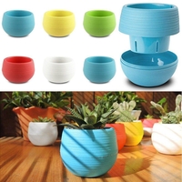 Honana HG-GP2 coloré mignon plante fleur pot mini plastique ronde planter jardin fournitures
