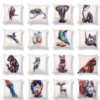 Honana PC-302 Animal Motif Coton Et Lin Chat Chien Oiseau Pour La Maison Taie doreiller De Décoration