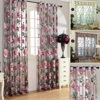 Honana rideaux transparents modernes pour salon traitements de fenêtre en Tulle Floral chambre rideaux de panneau de fle