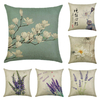 Honana 45x45 cm Maison Décoration Fleurs et Plantes Motifs de Conception Coton Taie doreiller en lin