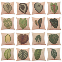 Honana Colorful Feuilles Motif Coton Linge Coussin Housse de Coussin Voiture Maison Canapé Décor