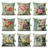 HonanaHT-516FleurTourEiffelStyle Fleur Taie doreiller Coton Lin Housse de Coussin Mai