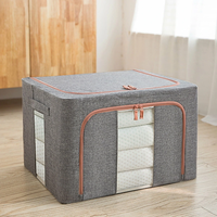 HONEIER 66L Storage Bags Clothes Organizer Storage Containers with Durable Handles Thick Fabric for Clothing Blanket Com