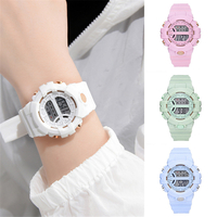 HONHX 592 Mode Casual Time Week Display Bracelet en silicone LED Montre numérique Montre femme