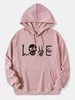 Hoodies à cordon de serrage à tête de lettre Halloween pour hommes avec poche kangourou