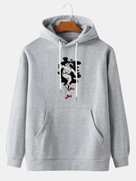 Hoodies à manches longues avec poche kangourou à imprimé astronaute drôle pour hommes