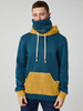 Hoodies à manches longues de poche de poche de patchwork de velours côtelé pour hommes avec la lettre Snood