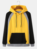 Hoodies aériens de cordon de patchwork de bloc de couleur des hommes avec la poche de poche