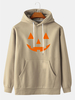 Hoodies de conception à manches longues dimpression de sourire de citrouille dHalloween pour hommes avec poche