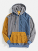 Hoodies de conception à manches longues en velours côtelé pour hommes avec poche kangourou