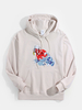 Hoodies de cordon de conception de graphiques dondes de carpe de coton pour hommes avec la poche de kangourou