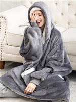 Hoodies de couverture surdimensionnés en flanelle pour femmes épaississent les robes de vêtements de nuit chaudes avec p