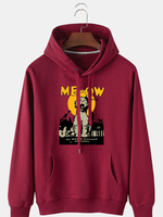 Hoodies de doublure chauds à manches longues dimpression animale de bande dessinée pour hommes avec la poche