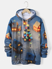 Hoodies de poche kangourou décontractés imprimés en 3D pour hommes