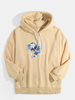 Hoodies de style ethnique dépaule de baisse dimpression de chat de bande dessinée pour hommes avec la poche