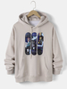 Hoodies dépaule de baisse dimpression de graffiti de planche à roulettes drôle de coton pour hommes avec la po
