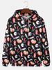Hoodies lâches imprimés par bougie oculaire drôle dHalloween pour hommes avec poche kangourou