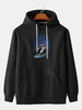 Hoodies mignons de poche de kangourou à manches longues dimpression dastronaute de surf pour hommes