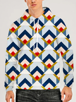 Hoodies occasionnels à manches longues dimpression de graphiques de géométrie 3D des hommes avec la poche